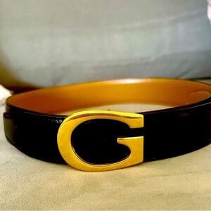 Gucci Black Leather Belt